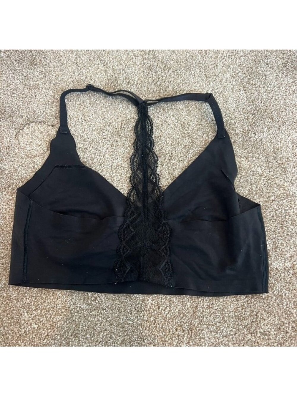 Soft Black Body Triangle Lace Racerback Bra Size Small NWOT